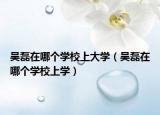 吴磊在哪个学校上大学（吴磊在哪个学校上学）