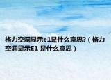 格力空调显示e1是什么意思?（格力空调显示E1 是什么意思）