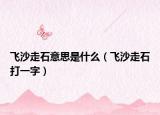 飞沙走石意思是什么（飞沙走石打一字）