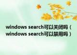 windows search可以关闭吗（windows search可以禁用吗）