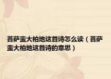 菩萨蛮大柏地这首诗怎么读（菩萨蛮大柏地这首诗的意思）