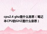 cpu2.4 ghz是什么意思（笔记本CPU的GHZ是什么意思）