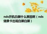 nds开机白屏什么原因啊（nds烧录卡出现白屏白屏）