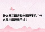什么是三网通和全网通手机（什么是三网通用手机）