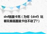 dnf画面卡死（为何《dnf》玩着玩着画面就卡住不动了?）