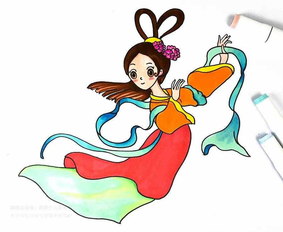 儿童画教程｜初级卡通画课程《但愿人长久，千里共婵娟》