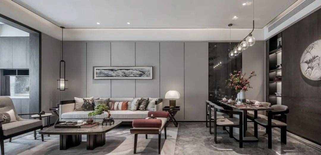 118㎡新中式，现代极简的硬装，古朴大气的软装，营造庄重雅致