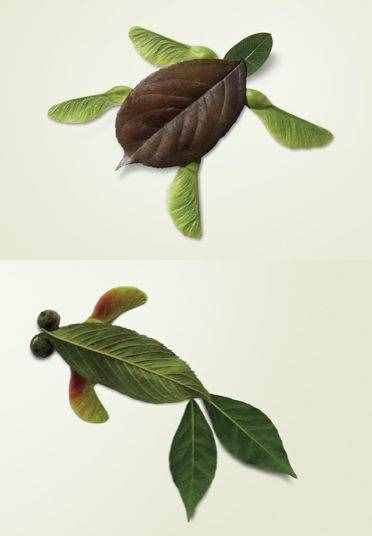 20款树叶拼贴画，幼儿园作业素材给你准备好了，假期陪孩子做起来