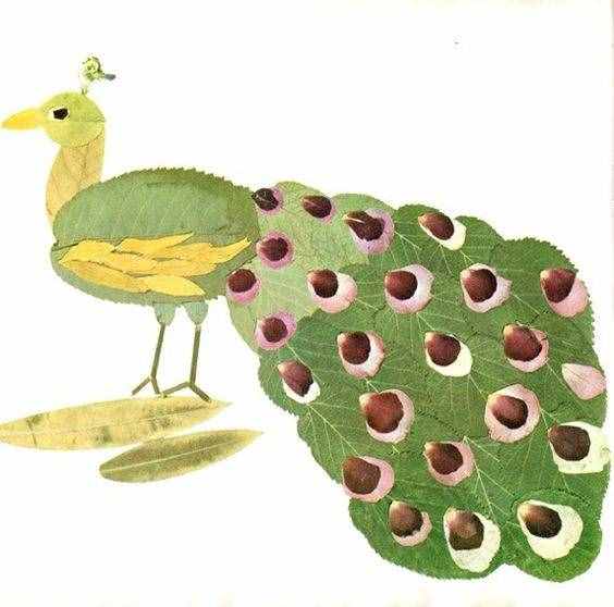 20款树叶拼贴画，幼儿园作业素材给你准备好了，假期陪孩子做起来