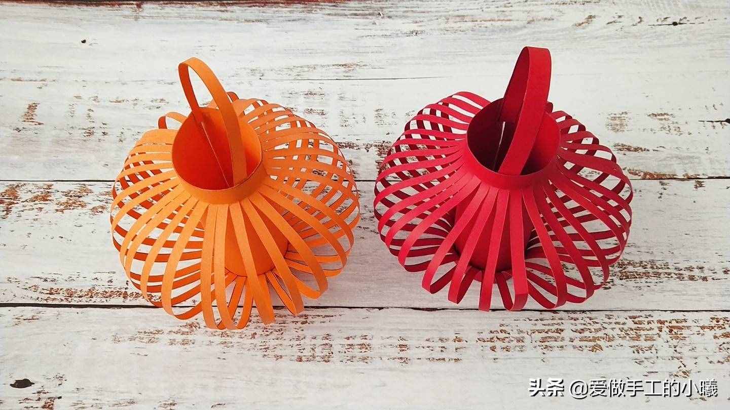 庆元宵，用彩纸做个喜庆的灯笼，简单易学装饰好看