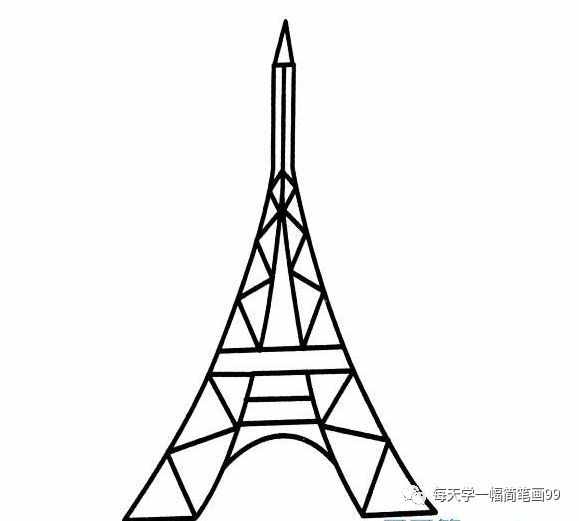每天学一幅简笔画——手绘埃菲尔铁塔大全