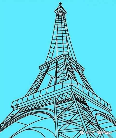 每天学一幅简笔画——手绘埃菲尔铁塔大全