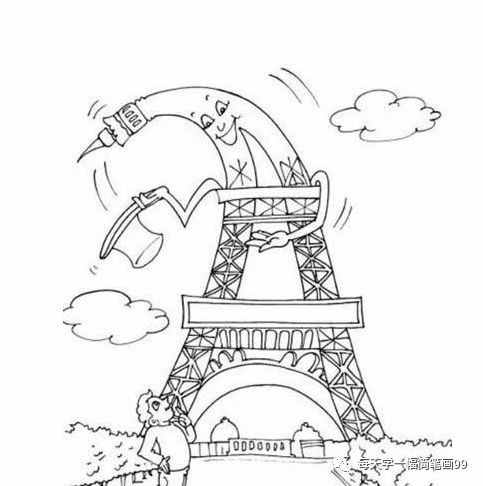 每天学一幅简笔画——手绘埃菲尔铁塔大全