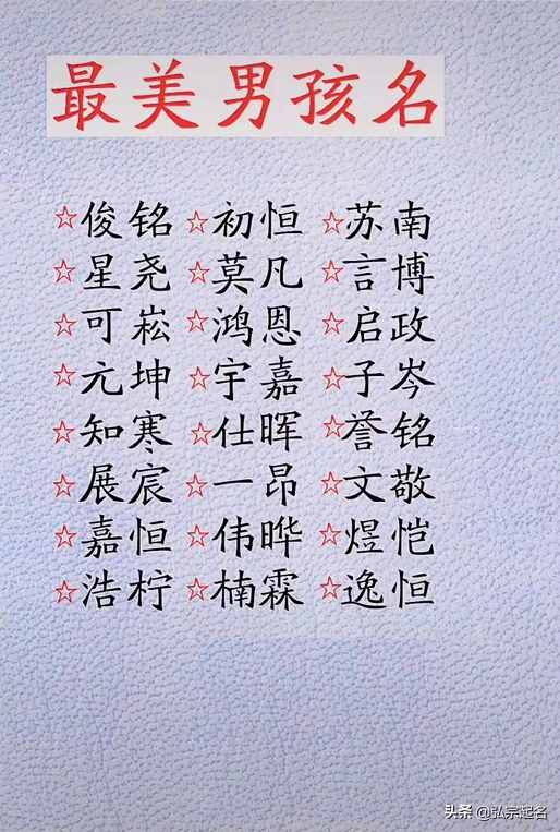 宝宝起名：最美的男孩名字，最秀气的女孩名字