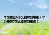 华为麦芒6怎么投屏到电视（华为麦芒7怎么投屏到电视）