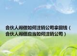 合伙人闹僵如何注销公司拿回钱（合伙人闹僵应当如何注销公司）