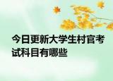 今日更新大学生村官考试科目有哪些