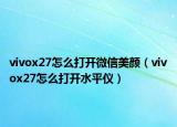 vivox27怎么打开微信美颜（vivox27怎么打开水平仪）