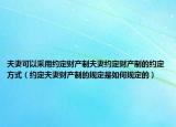 夫妻可以采用约定财产制夫妻约定财产制的约定方式（约定夫妻财产制的规定是如何规定的）