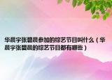 华晨宇张碧晨参加的综艺节目叫什么（华晨宇张碧晨的综艺节目都有哪些）