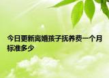 今日更新离婚孩子抚养费一个月标准多少