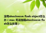 没有shockwave flash object怎么办（mac 无法加载shockwave flash怎么处理）