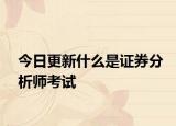 今日更新什么是证券分析师考试