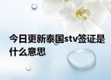 今日更新泰国stv签证是什么意思
