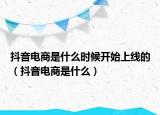 抖音电商是什么时候开始上线的（抖音电商是什么）