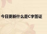 今日更新什么是C字签证