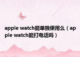 apple watch能单独使用么（apple watch能打电话吗）