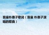 盲童朴惠子歌词（盲童 朴惠子演唱的歌曲）