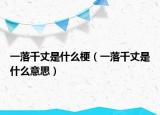 一落千丈是什么梗（一落千丈是什么意思）