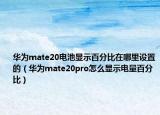华为mate20电池显示百分比在哪里设置的（华为mate20pro怎么显示电量百分比）