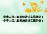中华人民共和国统计法实施细则（中华人民共和国统计法实施条例）