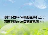 怎样下载excel表格在手机上（怎样下载excel表格在电脑上）