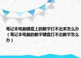 笔记本电脑键盘上的数字打不出来怎么办（笔记本电脑的数字键盘打不出数字怎么办）