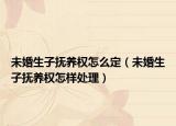 未婚生子抚养权怎么定（未婚生子抚养权怎样处理）