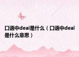 口语中deal是什么（口语中deal是什么意思）