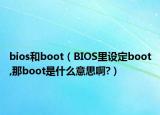 bios和boot（BIOS里设定boot,那boot是什么意思啊?）