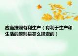 应当按照有利生产（有利于生产和生活的原则是怎么规定的）