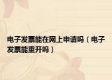 电子发票能在网上申请吗（电子发票能重开吗）