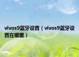 vivos9蓝牙设置（vivos9蓝牙设置在哪里）