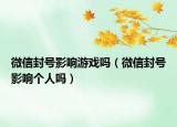 微信封号影响游戏吗（微信封号影响个人吗）