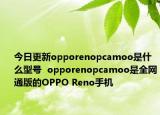 今日更新opporenopcamoo是什么型号  opporenopcamoo是全网通版的OPPO Reno手机