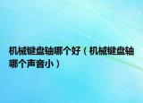 机械键盘轴哪个好（机械键盘轴哪个声音小）