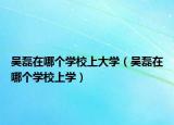 吴磊在哪个学校上大学（吴磊在哪个学校上学）
