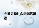 今日更新什么是现代汉语