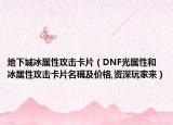 地下城冰属性攻击卡片（DNF光属性和冰属性攻击卡片名稱及价格,资深玩家来）