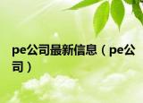 pe公司最新信息（pe公司）